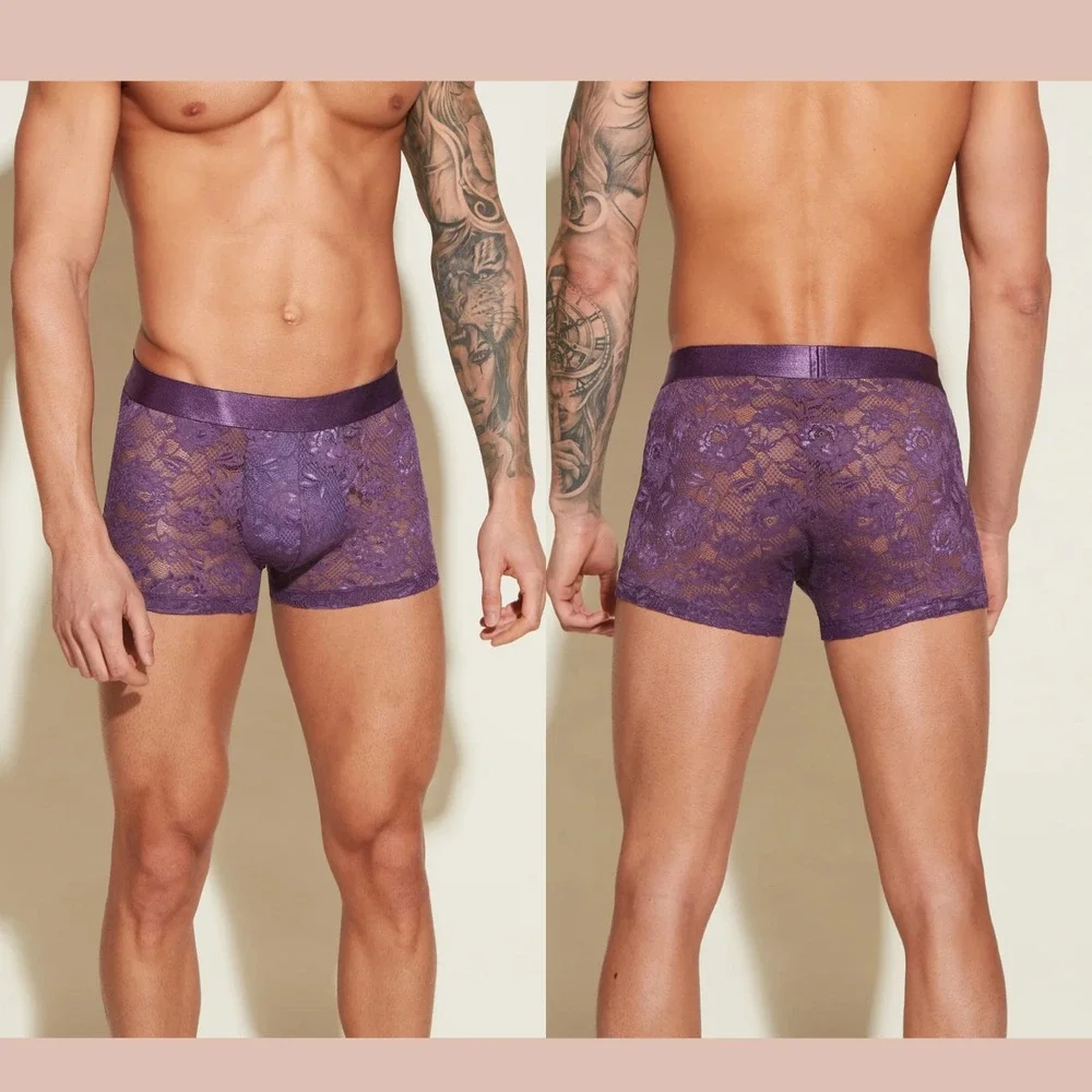 NWT Cosabella [ Mens Small ] Lace Never Say Never Lace Classic Trunk Boxer U1945